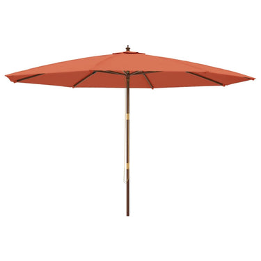 Vidaxl parasol met houten paal 400x273 cm terracottakleurig