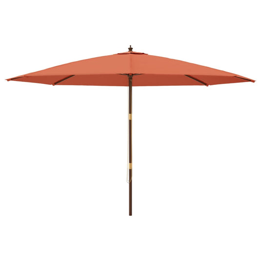 Vidaxl parasol met houten paal 400x273 cm terracottakleurig