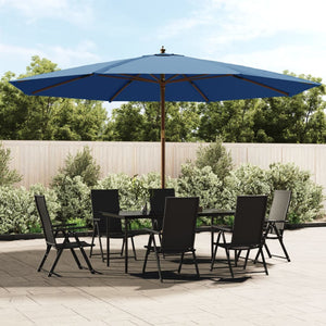 Vidaxl parasol met houten paal 400x273 cm azuurblauw