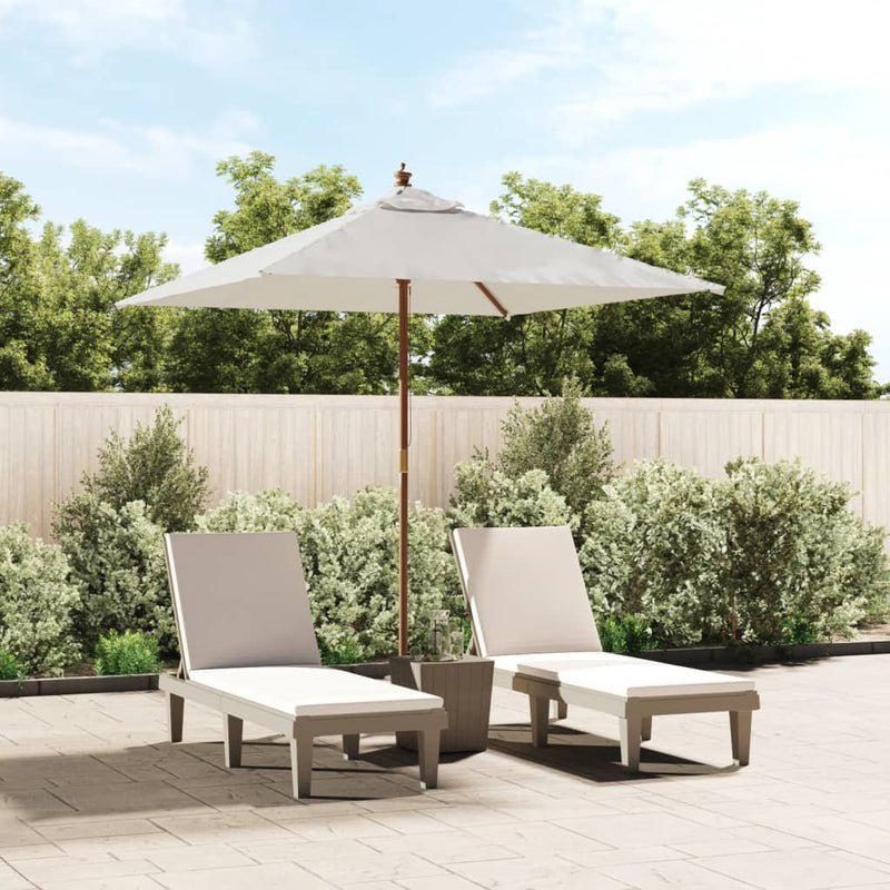 Cargue la imagen en el visor de la galería, Vidaxl parasol met houten paal 198x198x231 cm zandkleurig
