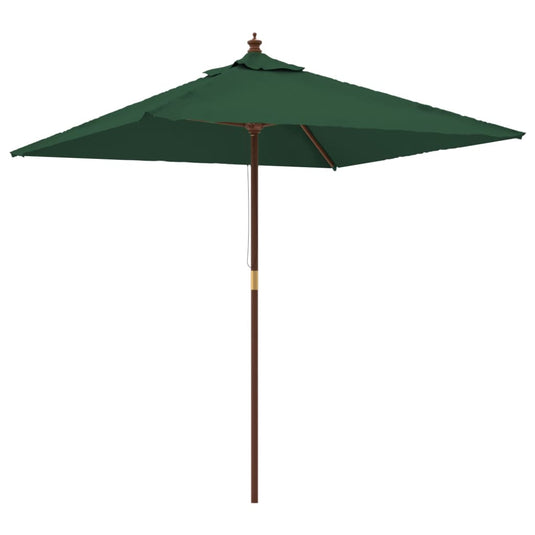 VidaXL Parasol met houten paal 198x198x231 cm groen