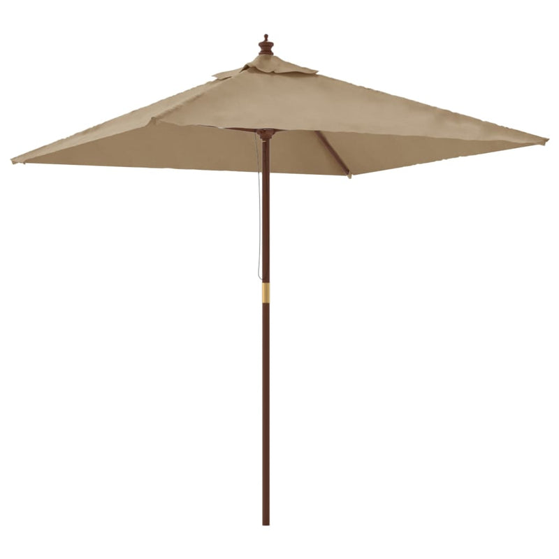 Load image into Gallery viewer, VidaXL Parasol met houten paal 198x198x231 cm taupe
