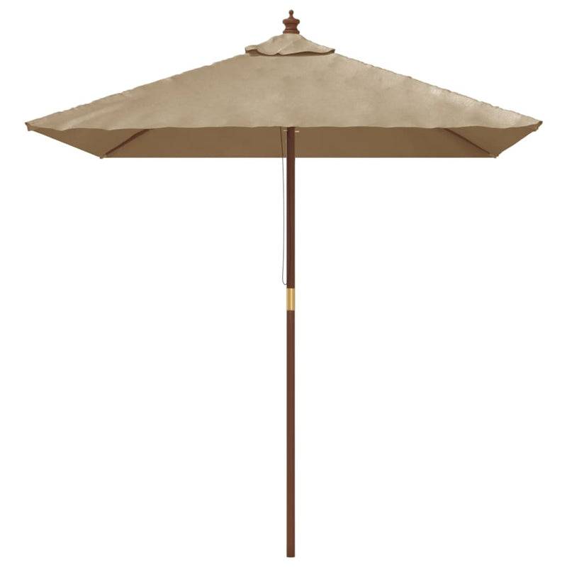 Load image into Gallery viewer, VidaXL Parasol met houten paal 198x198x231 cm taupe
