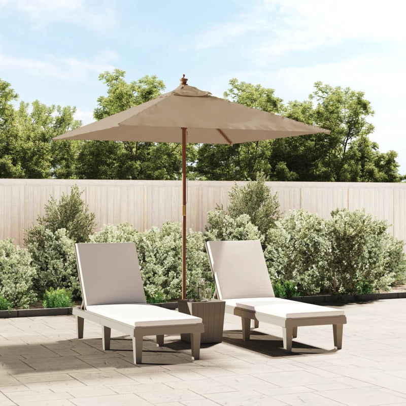 Load image into Gallery viewer, VidaXL Parasol met houten paal 198x198x231 cm taupe
