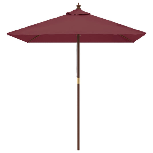 Vidaxl parasol met houten paal 198x198x231 cm bordeauxrood