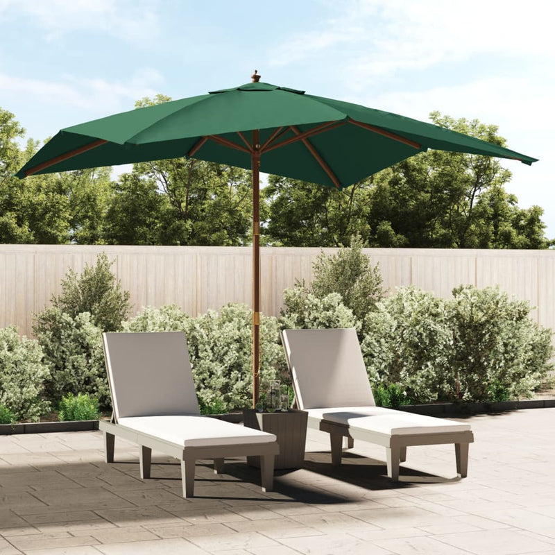 Load image into Gallery viewer, Vidaxl parasol met houten paal 300x300x273 cm groen
