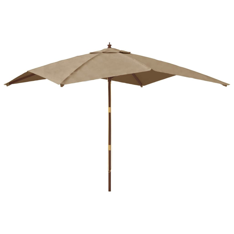 Load image into Gallery viewer, Vidaxl parasol met houten paal 300x300x273 cm taupe
