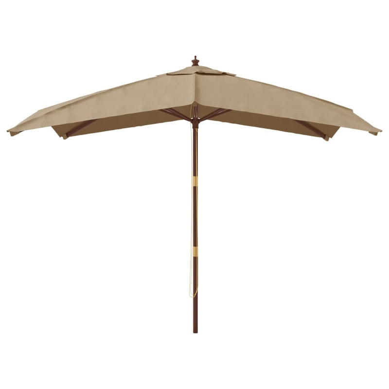 Load image into Gallery viewer, Vidaxl parasol met houten paal 300x300x273 cm taupe
