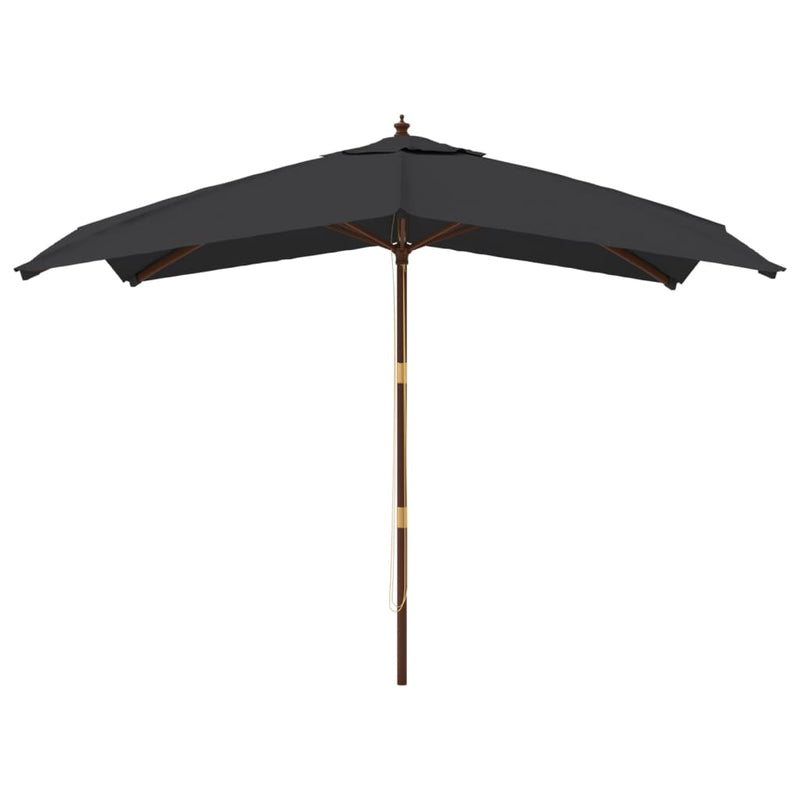 Load image into Gallery viewer, Vidaxl parasol met houten paal 300x300x273 cm zwart
