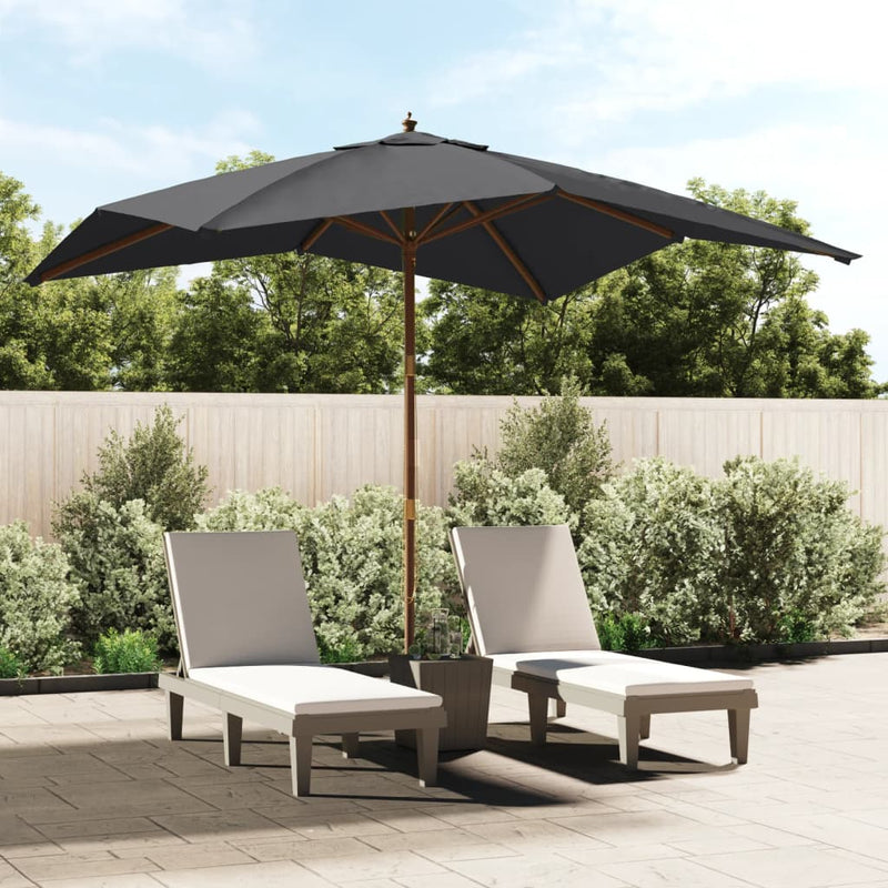 Load image into Gallery viewer, Vidaxl parasol met houten paal 300x300x273 cm zwart
