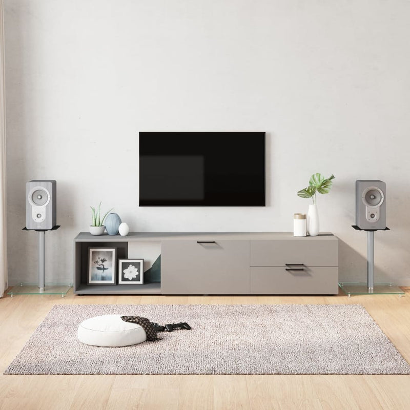 Load image into Gallery viewer, Vidaxl luidsprekerstandaards 2 st 1 pijler gehard glas zilverkleurig
