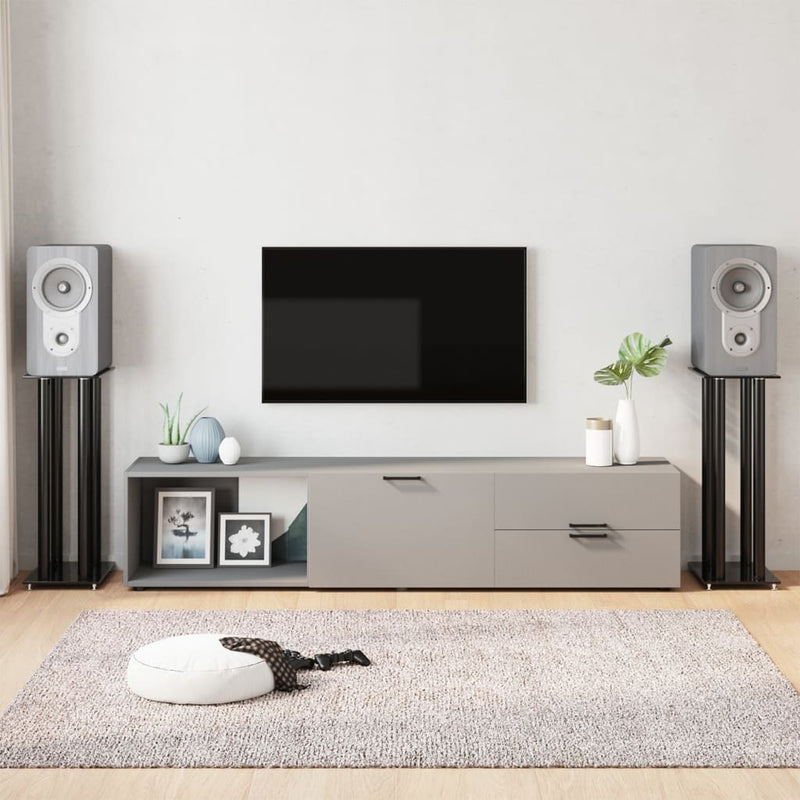 Load image into Gallery viewer, Vidaxl luidsprekerstandaards 2 st 4 pijlers gehard glas zwart
