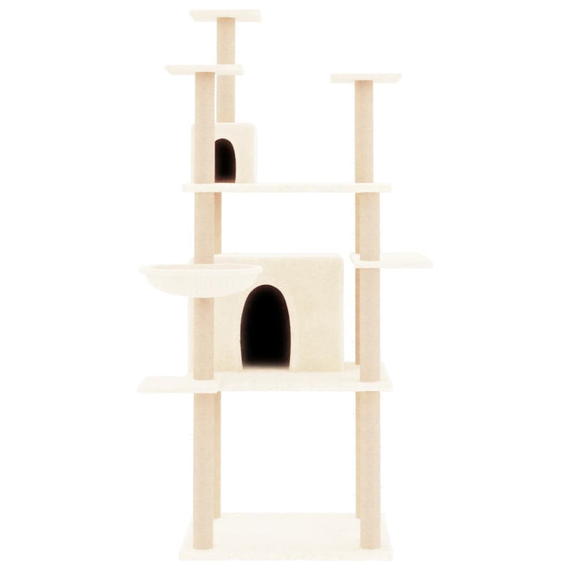 Chargez l'image dans la visionneuse de la galerie, Vidaxl kattenmeubel met sisal krabpalen 166 cm crèmekleurig
