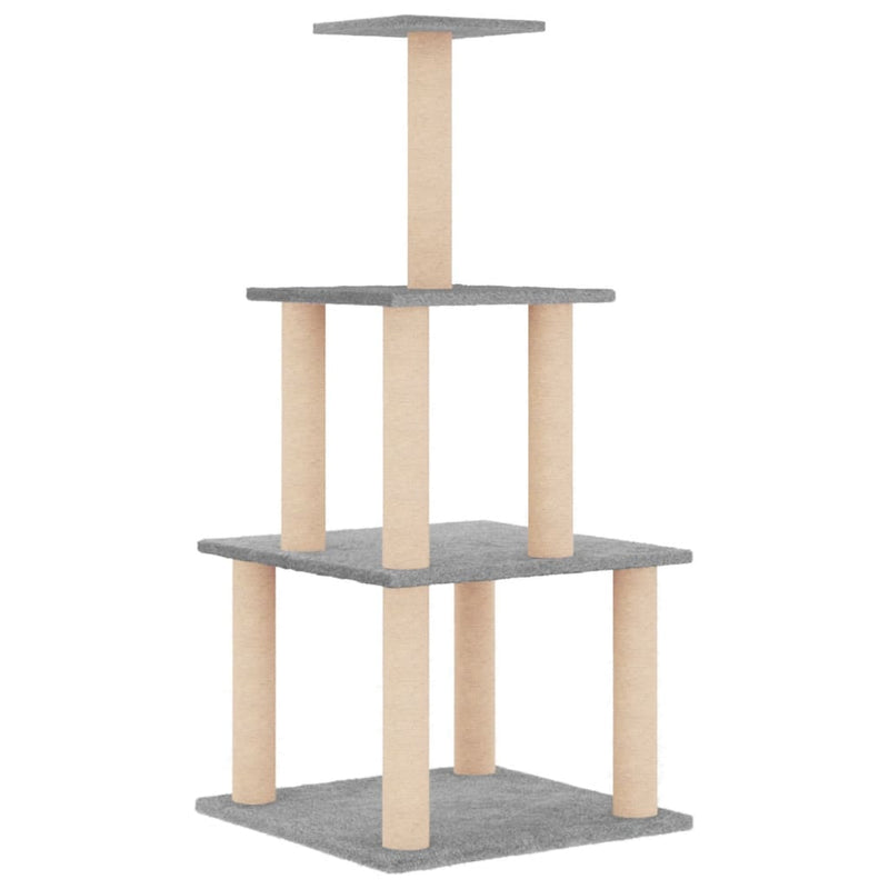 Chargez l'image dans la visionneuse de la galerie, Vidaxl kattenmeubel met sisal krabpalen 111 cm lichtgrijs
