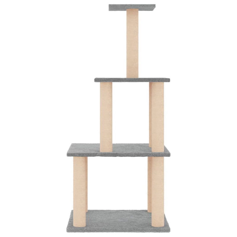 Chargez l'image dans la visionneuse de la galerie, Vidaxl kattenmeubel met sisal krabpalen 111 cm lichtgrijs
