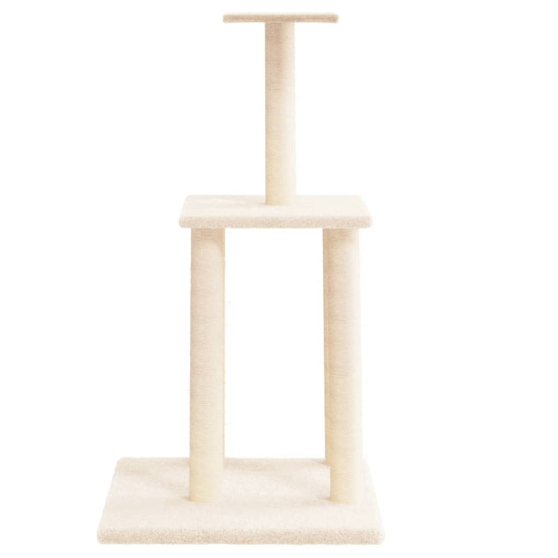 Load image into Gallery viewer, Vidaxl kattenmeubel met sisal krabpalen 85,5 cm crèmekleurig
