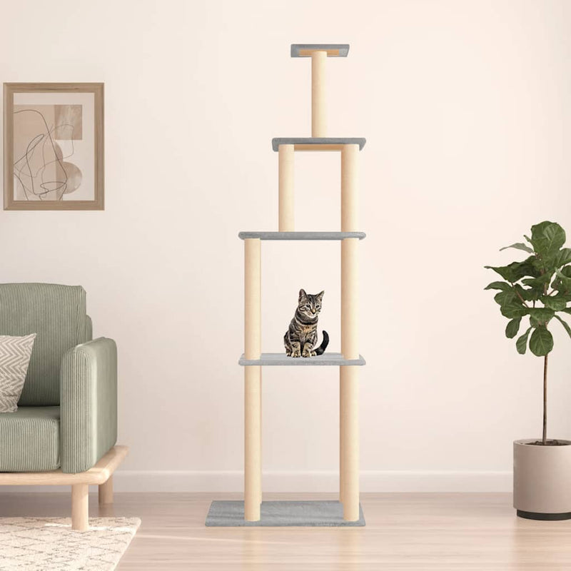 Load image into Gallery viewer, Vidaxl kattenmeubel met sisal krabpalen 183 cm lichtgrijs
