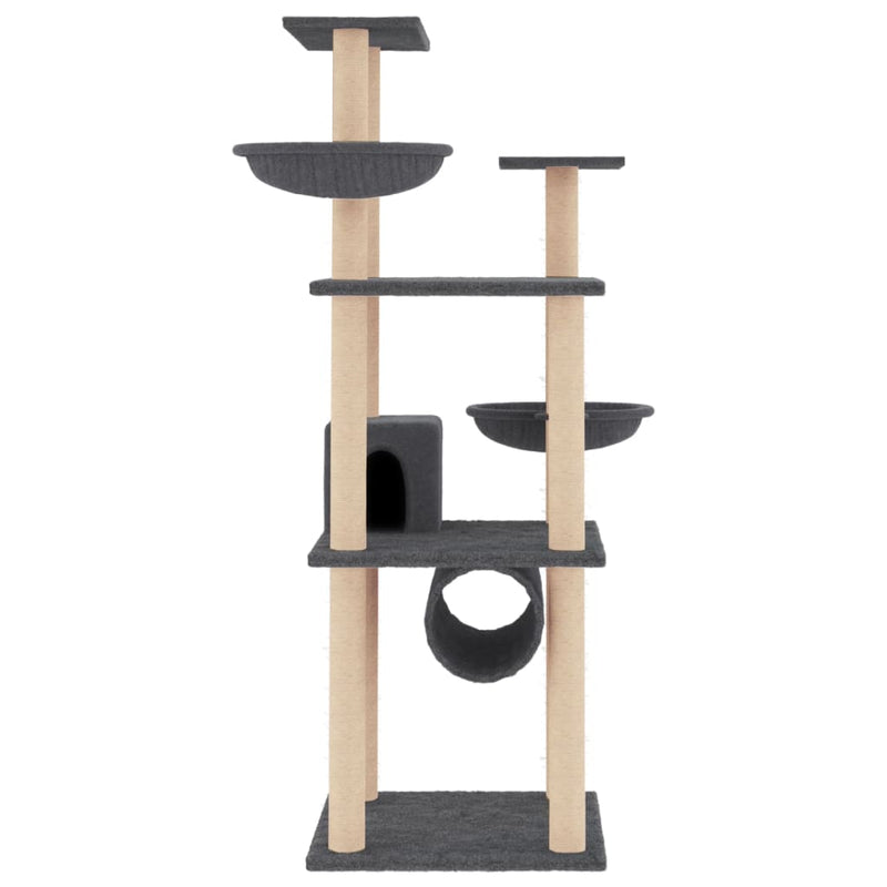 Load image into Gallery viewer, VidaXL Kattenmeubel met sisal krabpalen 141 cm donkergrijs
