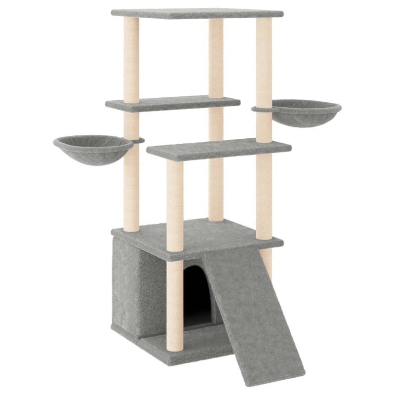 Load image into Gallery viewer, Vidaxl kattenmeubel met sisal krabpalen 133 cm lichtgrijs
