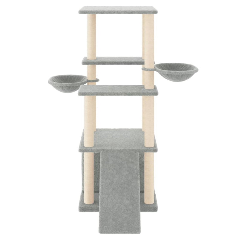 Load image into Gallery viewer, Vidaxl kattenmeubel met sisal krabpalen 133 cm lichtgrijs
