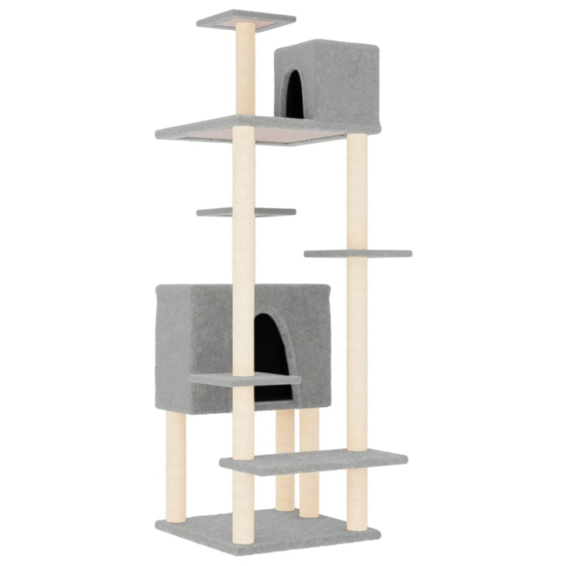 Load image into Gallery viewer, Vidaxl kattenmeubel met sisal krabpalen 154 cm lichtgrijs
