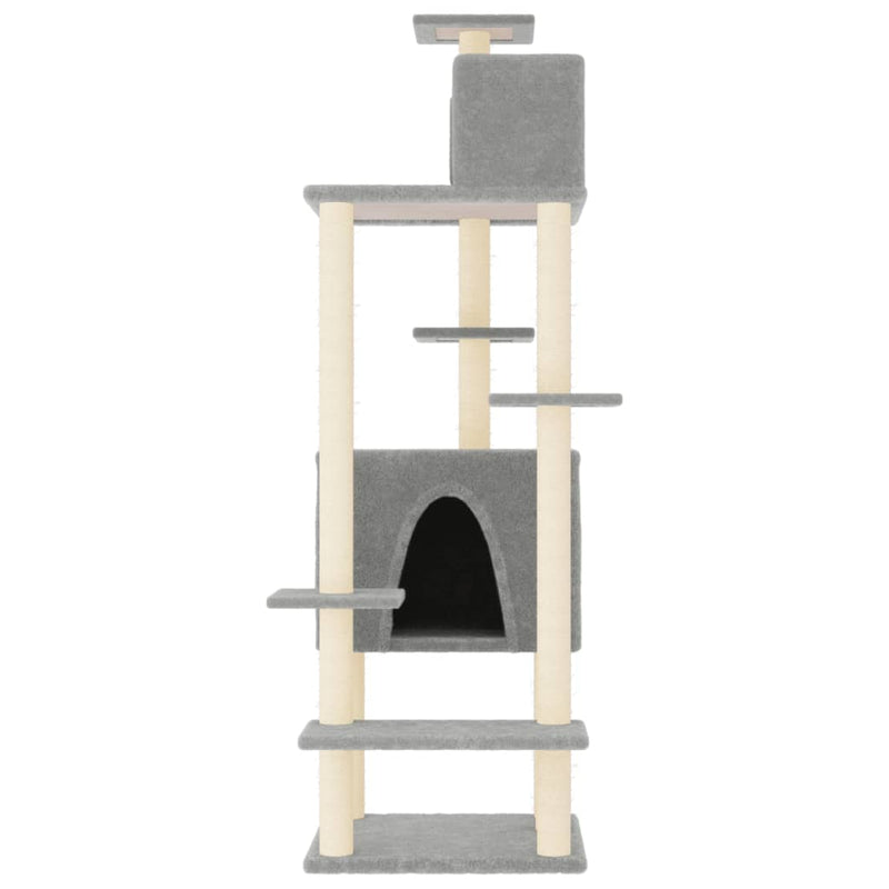 Load image into Gallery viewer, Vidaxl kattenmeubel met sisal krabpalen 154 cm lichtgrijs
