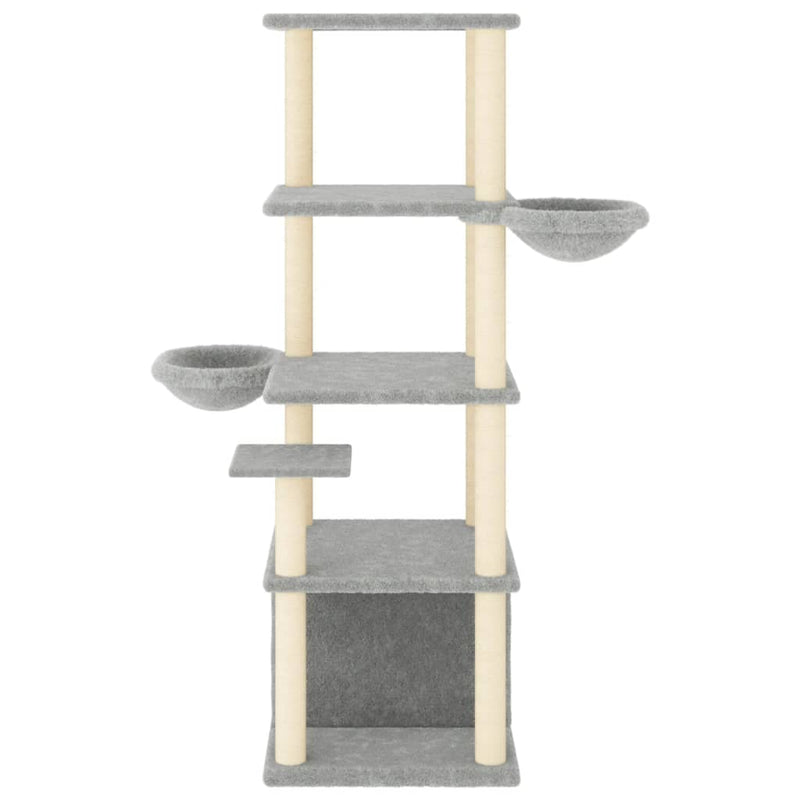 Load image into Gallery viewer, Vidaxl kattenmeubel met sisal krabpalen 147 cm lichtgrijs
