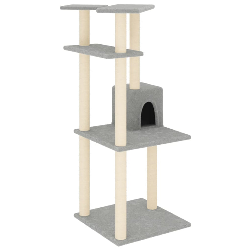 Load image into Gallery viewer, Vidaxl kattenmeubel met sisal krabpalen 123 cm lichtgrijs
