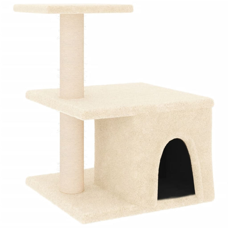 Load image into Gallery viewer, Vidaxl kattenmeubel met sisal krabpalen 48 cm crèmekleurig
