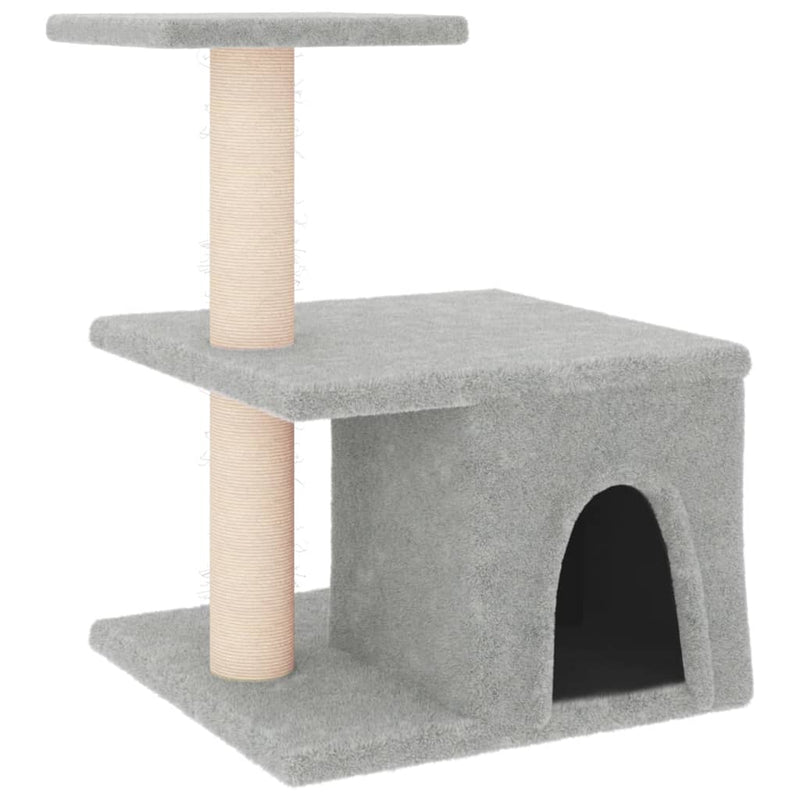 Load image into Gallery viewer, Vidaxl kattenmeubel met sisal krabpalen 48 cm lichtgrijs
