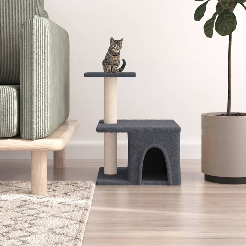 Load image into Gallery viewer, Vidaxl kattenmeubel met sisal krabpalen 48 cm donkergrijs
