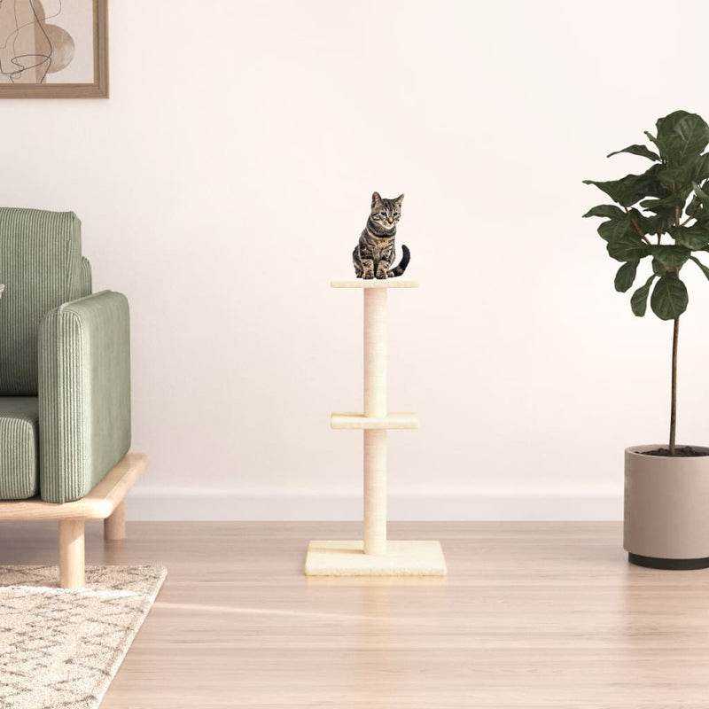 Afbeelding laden in galerijviewer, Vidaxl kattenmeubel met sisal krabpalen 73 cm crèmekleurig
