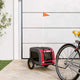 Vidaxl hondenfietstrailer oxford stof en ijzer rood en grijs