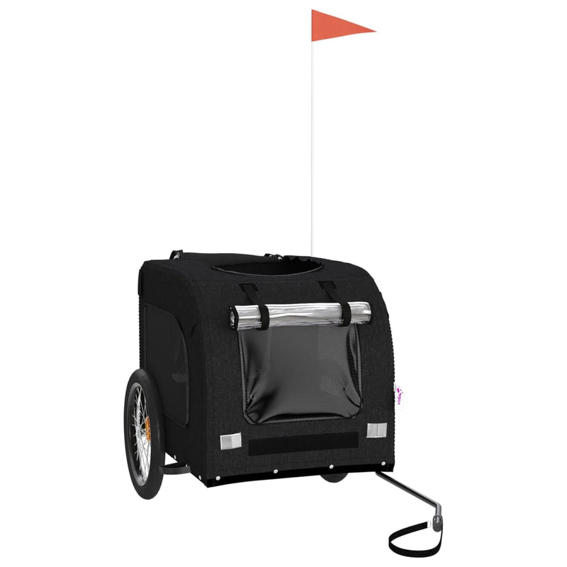 Load image into Gallery viewer, Vidaxl hondenfietstrailer oxford stof en ijzer zwart
