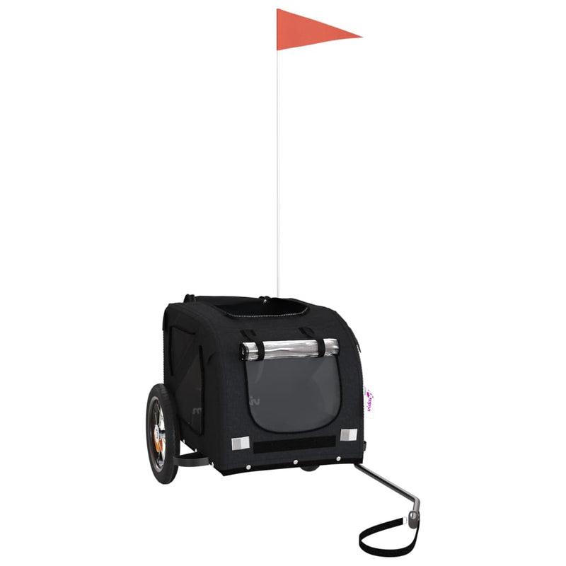 Load image into Gallery viewer, VidaXL Hondenfietstrailer oxford stof en ijzer zwart
