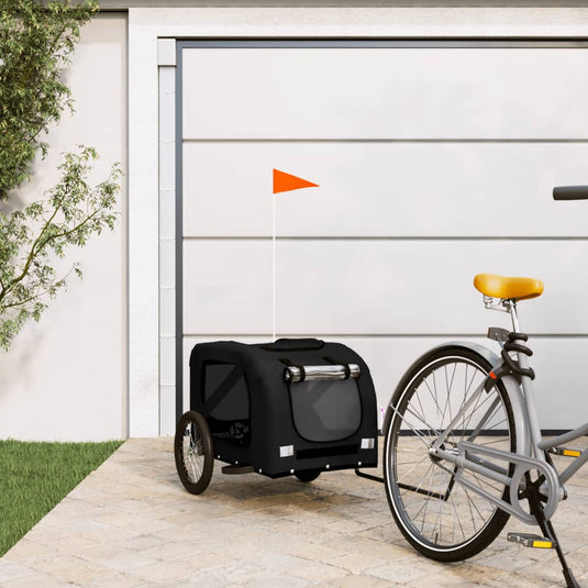 Vidaxl hondenfietstrailer oxford stof en ijzer zwart
