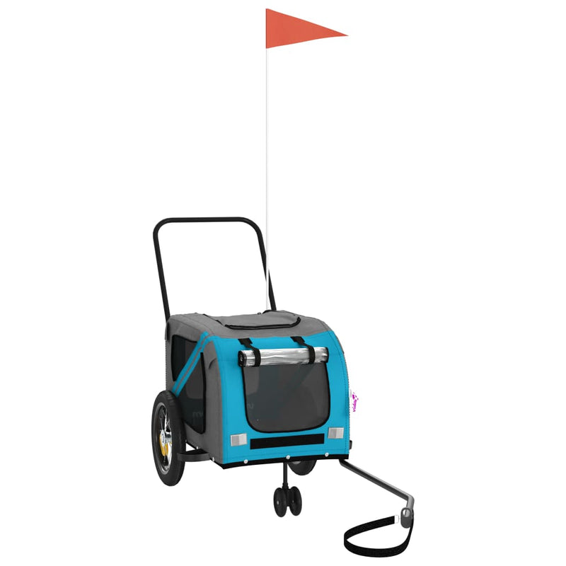 Load image into Gallery viewer, Vidaxl hondenfietstrailer oxford stof en ijzer blauw en zwart
