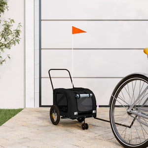Vidaxl hondenfietstrailer oxford stof en ijzer zwart