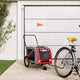 Vidaxl hondenfietstrailer oxford stof en ijzer rood en grijs