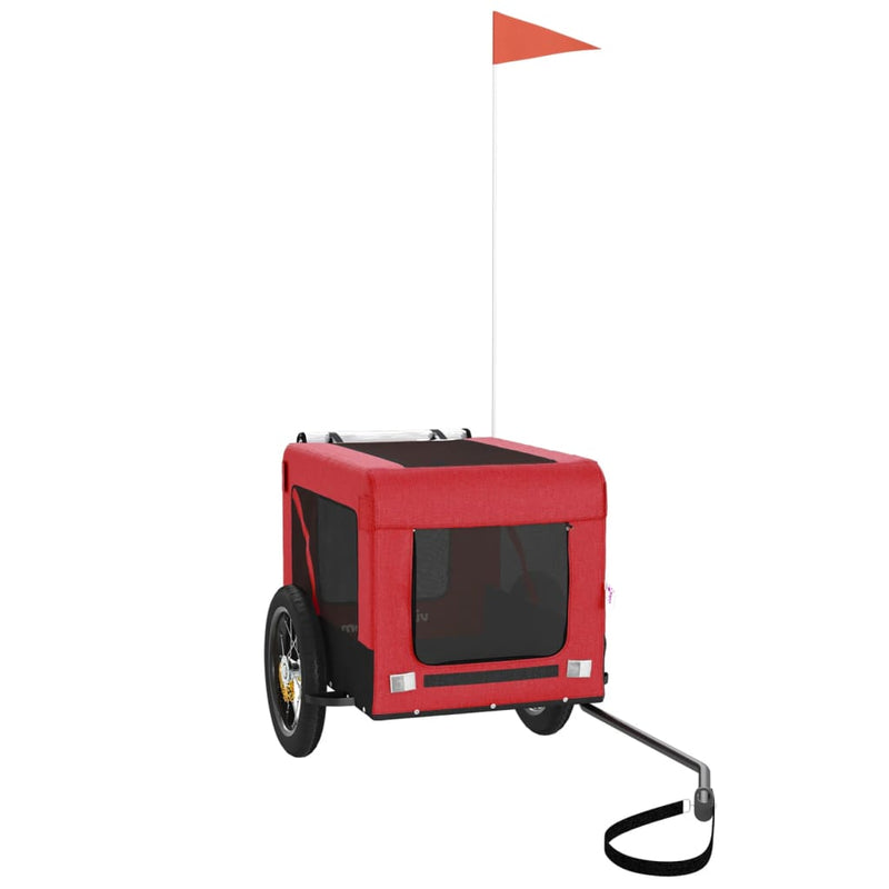 Load image into Gallery viewer, Vidaxl hondenfietstrailer oxford stof en ijzer rood en zwart
