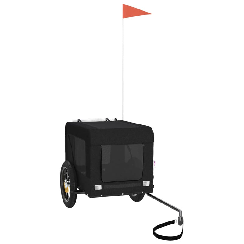 Load image into Gallery viewer, Vidaxl hondenfietstrailer oxford stof en ijzer zwart
