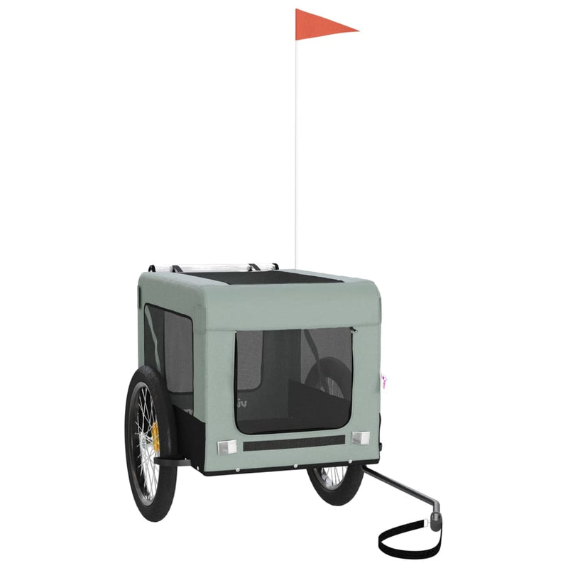 Load image into Gallery viewer, Vidaxl hondenfietstrailer oxfordstof en ijzer grijs en zwart
