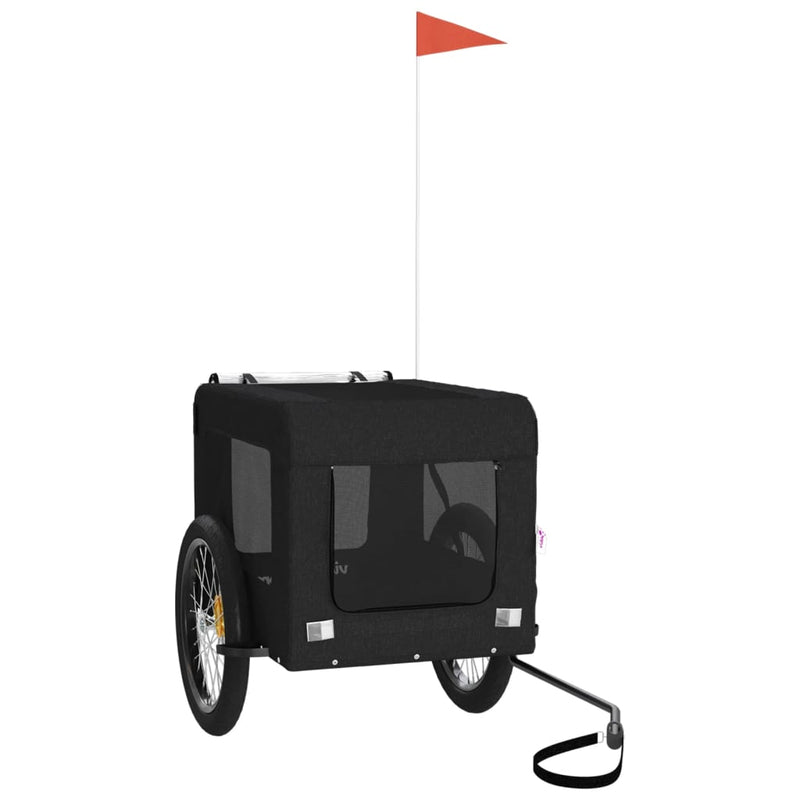 Load image into Gallery viewer, Vidaxl hondenfietstrailer oxford stof en ijzer zwart
