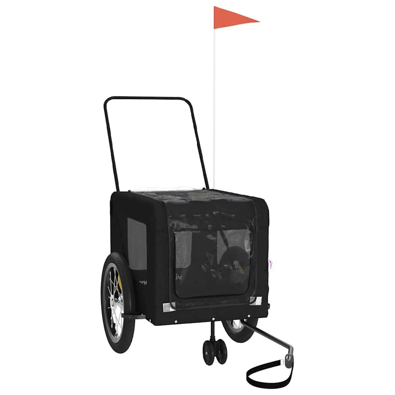 ギャラリービューアに画像をロードする, Vidaxl hondenfietstrailer oxford stof en ijzer zwart
