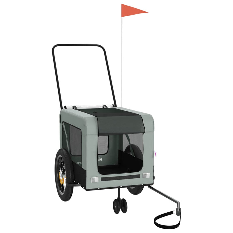 Load image into Gallery viewer, Vidaxl hondenfietstrailer oxford stof en ijzer grijs en zwart

