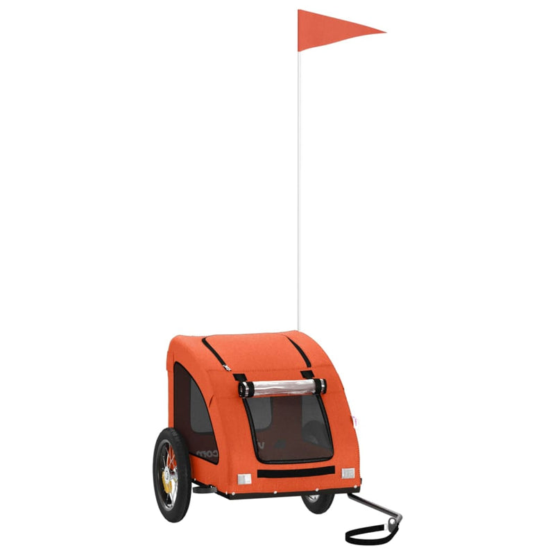 Load image into Gallery viewer, Vidaxl hondenfietstrailer oxford stof en ijzer oranje
