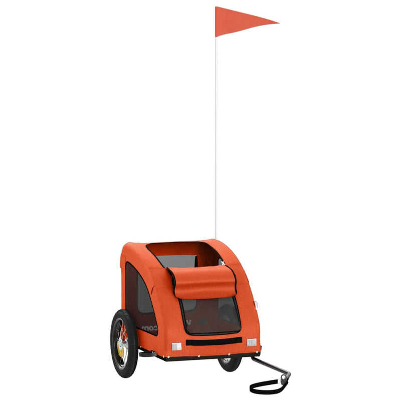 Load image into Gallery viewer, Vidaxl hondenfietstrailer oxford stof en ijzer oranje
