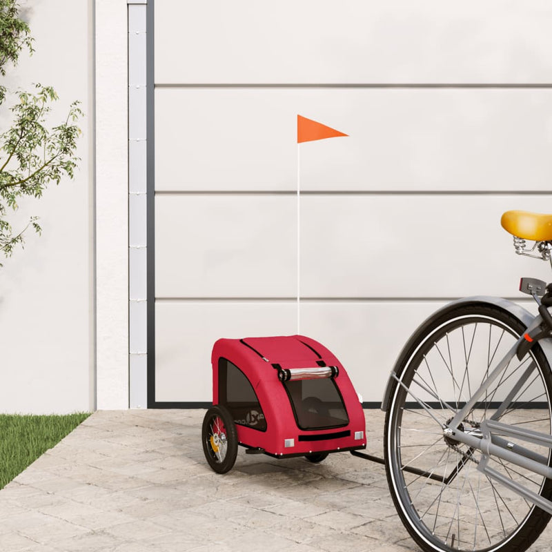 Load image into Gallery viewer, Vidaxl hondenfietstrailer oxford stof en ijzer rood
