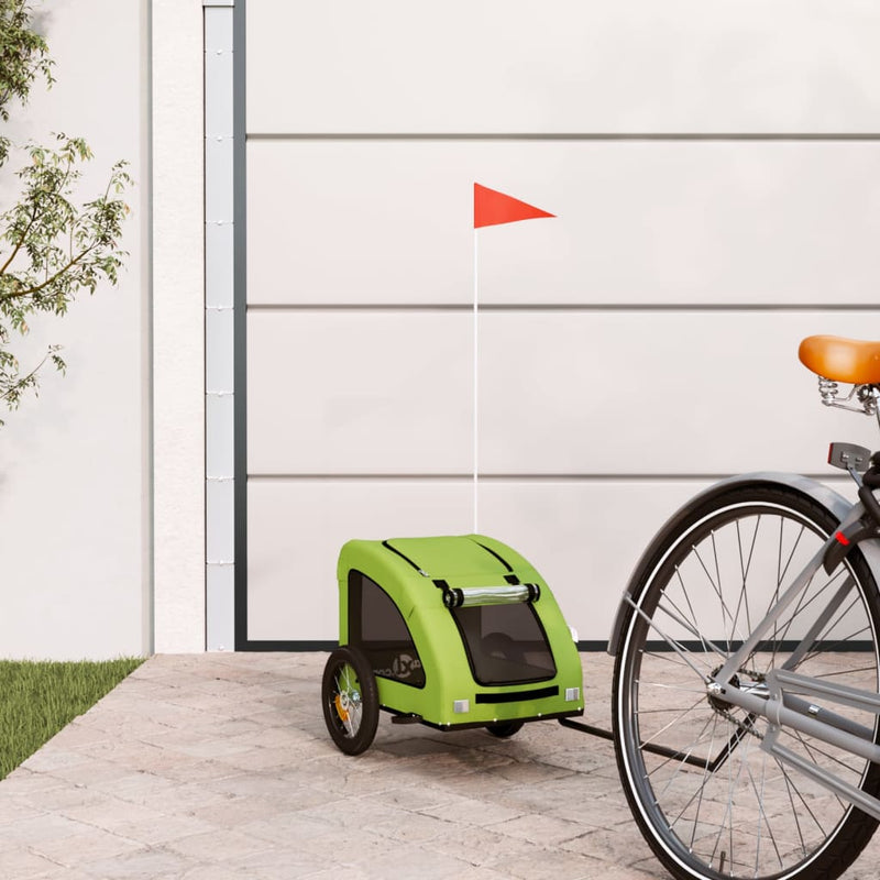Load image into Gallery viewer, Vidaxl hondenfietstrailer oxford stof en ijzer groen
