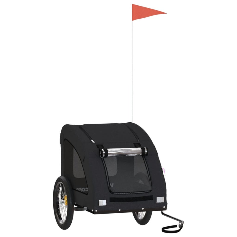 Load image into Gallery viewer, Vidaxl hondenfietstrailer oxford stof en ijzer zwart
